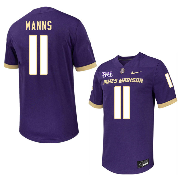 #11 Khairi Manns JMU Jersey,James Madison Dukes Football Jerseys Stitched-Purple